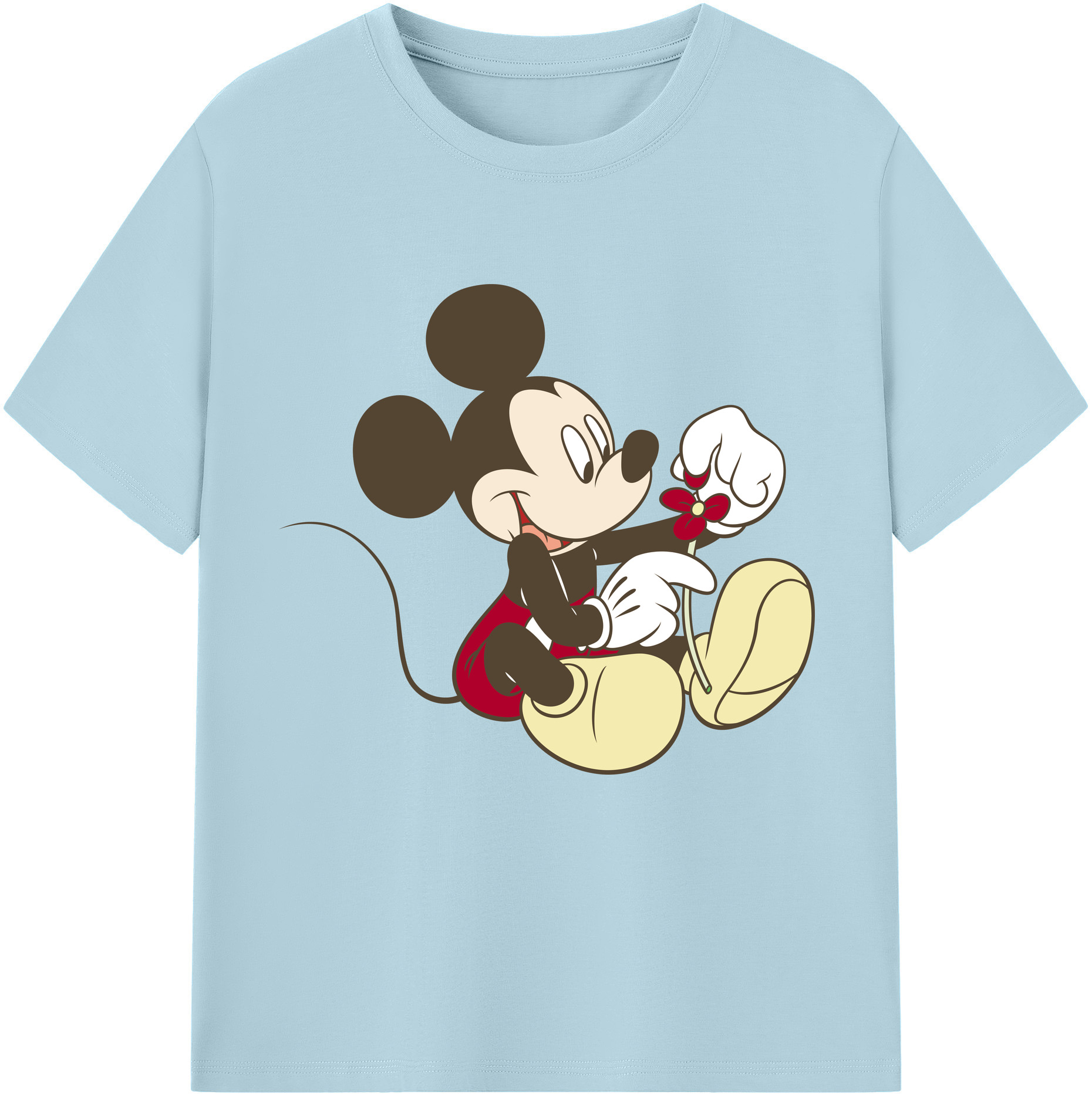 （画像用） ミッキーマウス Mickey Mouse 綿100％半袖Tシャツ（フロントプリント）